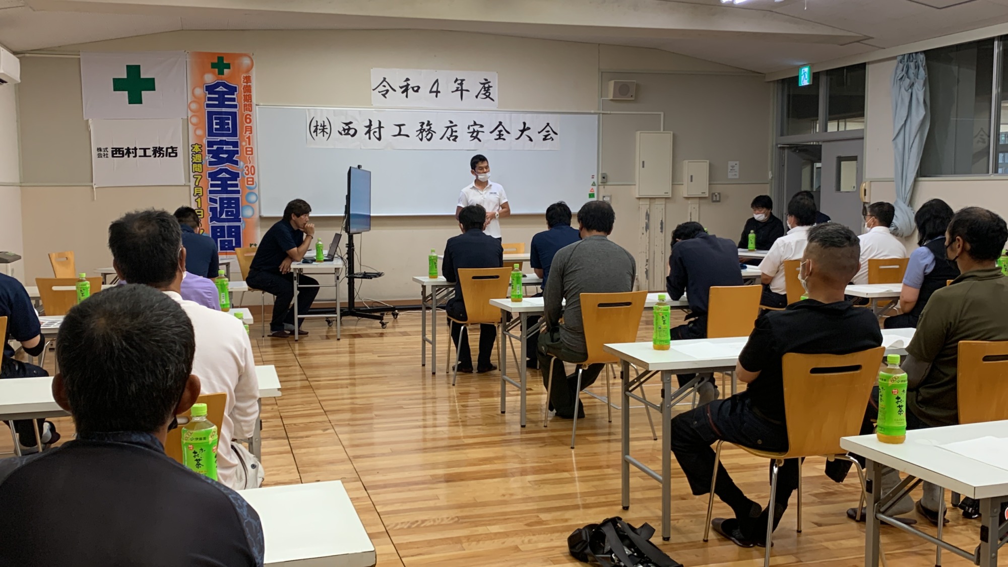 建設業の安全大会  安全講話の様子